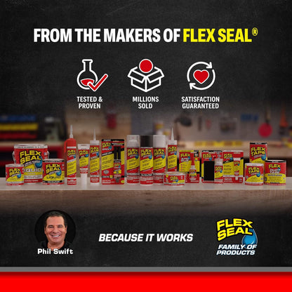 Flex Seal Draft and Insulation Sealing Tape, Flexible, Rubberized, Weatherproof Strip for Windows, Doors, Vents, Works on Wood, Glass, Tile, Metal, Plastic, Fiberglass, Clear, 2 in x 16 ft, Pack of 1