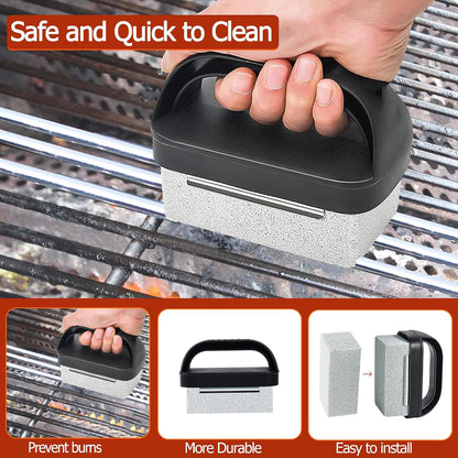 Heavy Duty Griddle Cleaning Brick with Handle | Grill Cleaner for Cleaning Flat top, Pumice Griddle Cleaning Stone Removing Stains for BBQ, Swimming Pool, Sink(5 Pack)