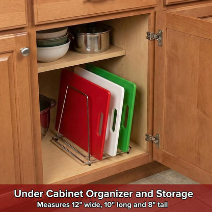 Commercial Cutting Board Rack, Fits 1" Thick Baking Pans and Sheets for Organizer - NSF Stainless Steel, Holds 6 Boards