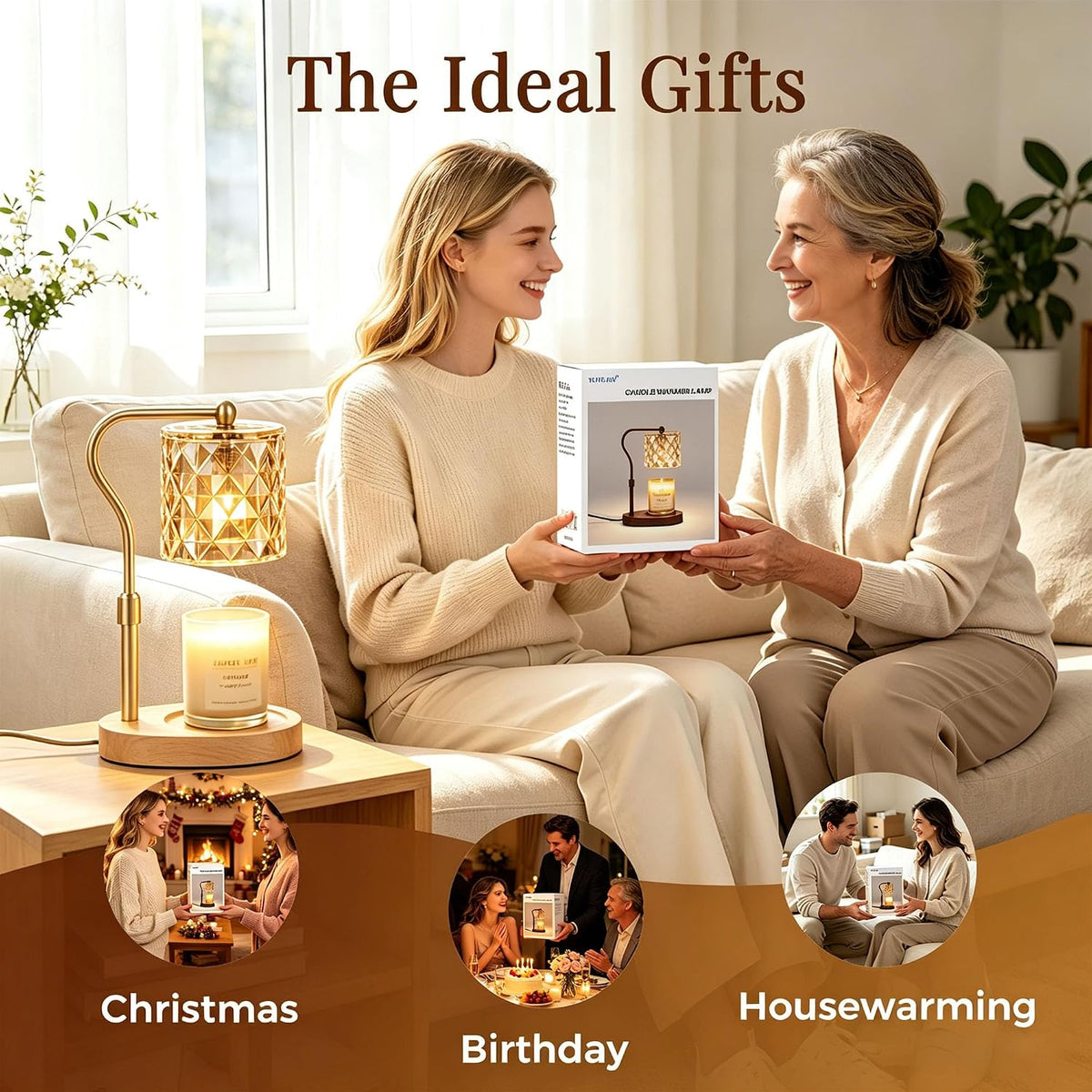 Candle Warmer Lamp with Timer Dimmable Home Decor Birthday Gifts for Women