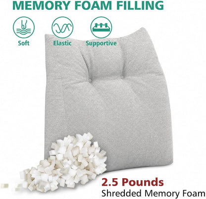 Shinnwa Lumbar Support Pillow for Office Chair, Memory Foam Back Support Pillow for Back Pain Relief, Car, Chair and Couch, 17.5x15x4.5in, Charcoal