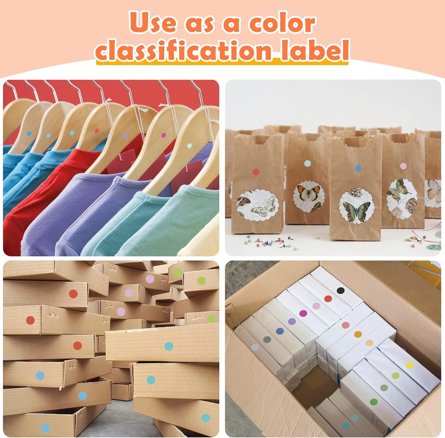 6720 PCS Small Dot Stickers Round Color Coding Labels Circle Dot Stickers Label Sticker in 20 Colors for Office,Classroom