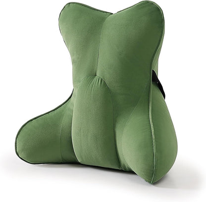 Lumbar Support Pillow(Pat. Pend) – Multi-Functional Ergonomic Back Cushion for Sofa Chair, Car Seat & Sofa, Reading Pillow with Firm Multi-Zone Support to Relieve Lower Back Pain, Misty White