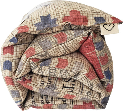 Microwavable LOVEwrap Neck & Shoulder wrap - Unscented 6 x 24 - Flax Seed - Soothes Muscle Ache Pain Relief - Natural Soft Cotton - Warming Muscle Relaxation- Flowers Black