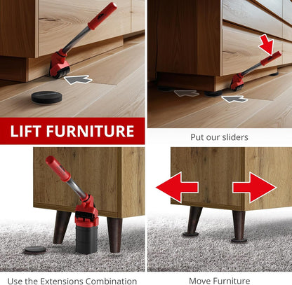 X-Protector Furniture Lifter Tool - Premium Furniture Jack Lifting Tool | Lift Furniture Easily - Appliance Lifter with 4.3" Adjustable Height - Ideal Jack to Lift Furniture Easily with No Effort