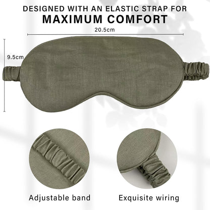 Eye mask Pure Linen Sleep Mask with Elastic Band, No Pressure On Eyes,Side Sleeper Eye Cover Organic Cotton Core Blindfold,Napping & Yoga Travel Essentials (Natural)
