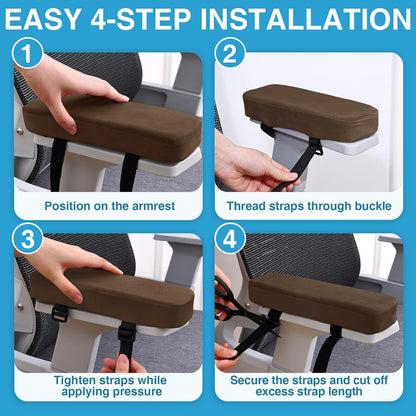 Smiry Memory Foam Office Chair Armrest Pads, Non-Slip Armrest Cushion
