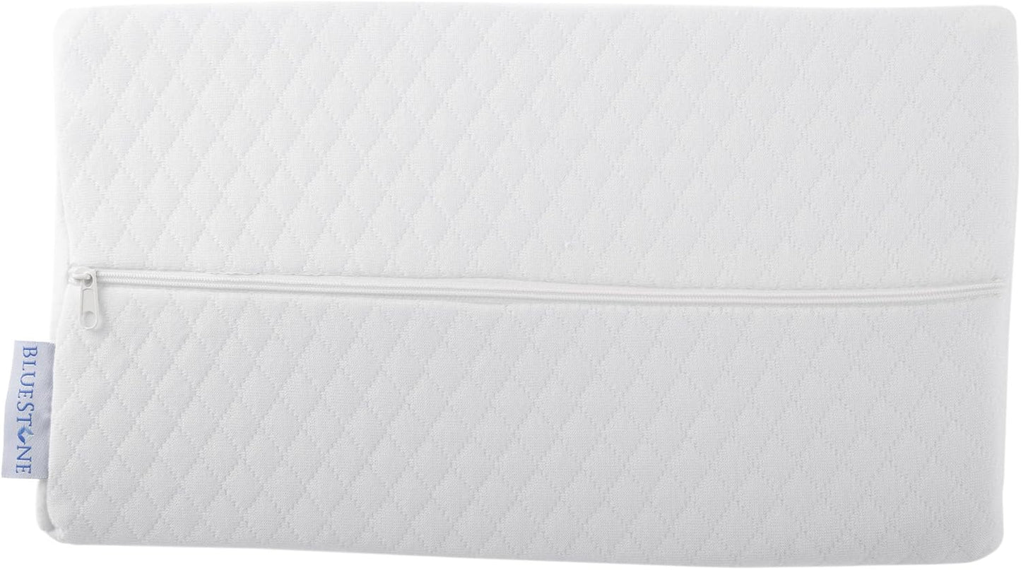 Memory Foam Back Pillow / Half Moon Lumbar Bolster Cushion For Back Pain Relief, Leg and Knee Support and Sleeping With Removeable Cover By Bluestone