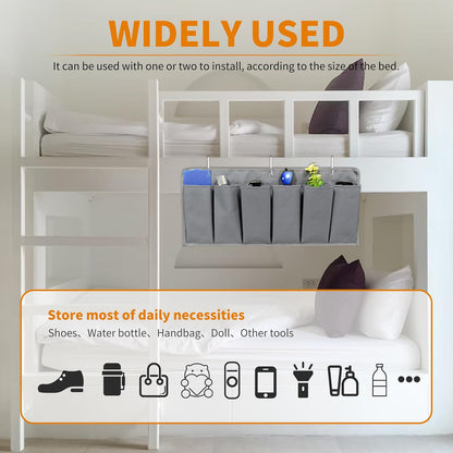 RVZONE 6‑Large‑Pocket RV Bedside Hanging Organizer with Sturdy Hooks