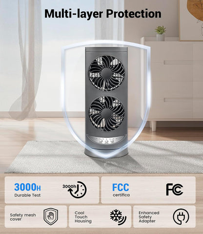 Tower Fan for Bedroom,24 ft/s Portable Desk Table Fan with Remote