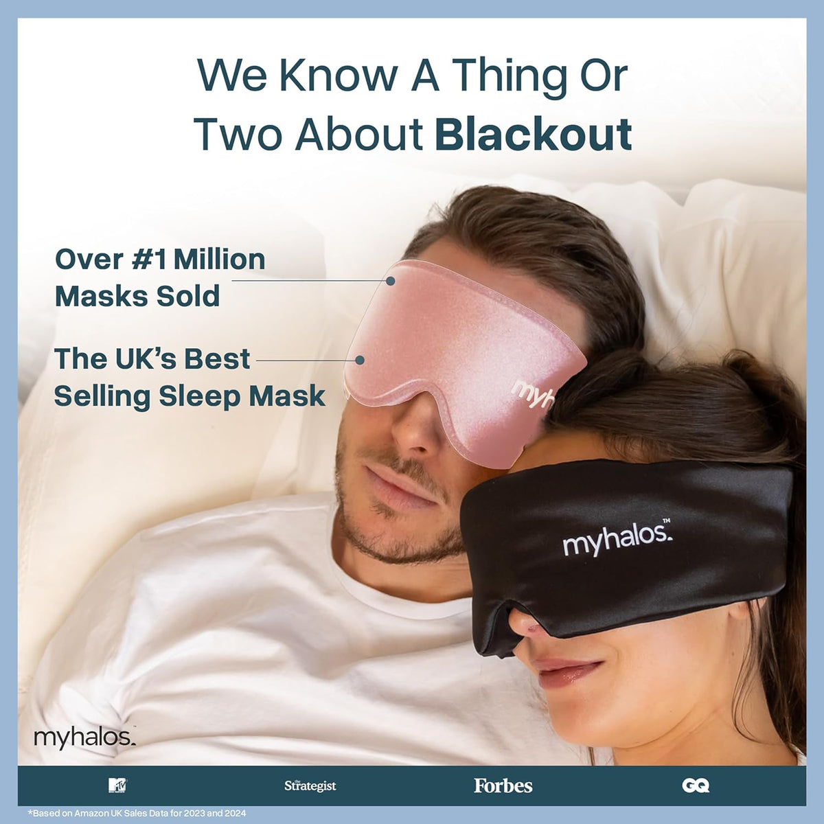 MyHalos® Sleep Mask for Men and Women, 3D Blackout Eye Masks for Sleep