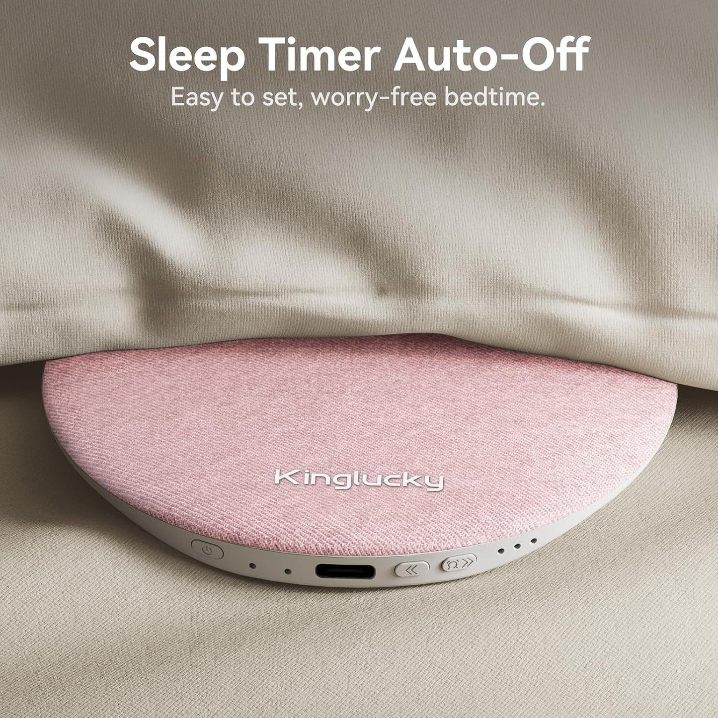 Kinglucky X50 Pillow Speaker for Sleeping, Built-in White Noise Sound Machine Pink Noise for Sleeping, Auto-Off Timer Portable Bluetooth Speaker Under Pillow Rechargeable for Side Sleeper, Blue