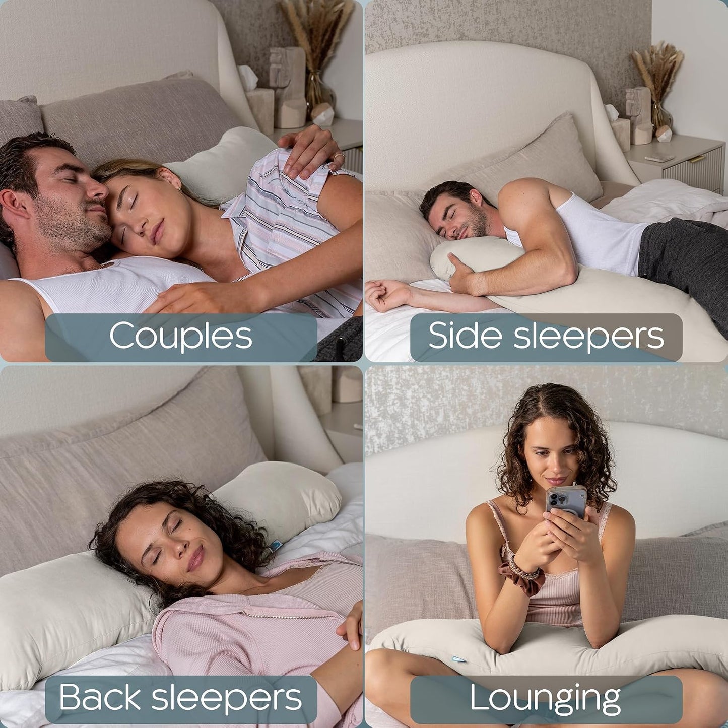 Weighted Body Pillow 6.5lbs, Cooling Tencel Cover, 41” x 10” | Calming Weighted Comfort, Breathable Cooling Cover, Machine Washable, Made for Side Sleepers, 12 Month Warranty