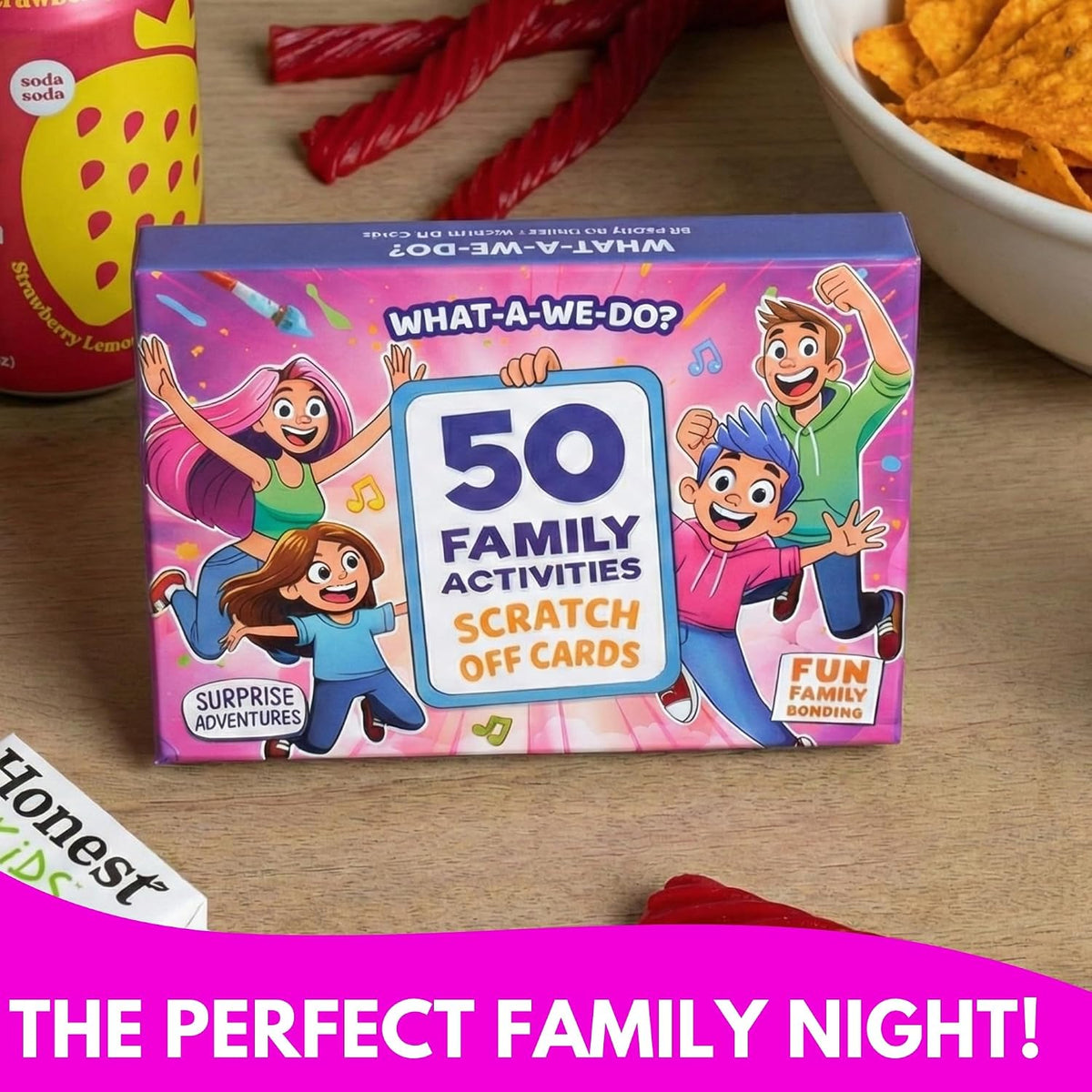 50 Family Activities - Adventure Scratch Off Cards for Family Nights - Fun Conversation Cards - Gift for Families - Game Night Gift Basket Idea for Kids and Adults - Unique for Christmas and Birthdays
