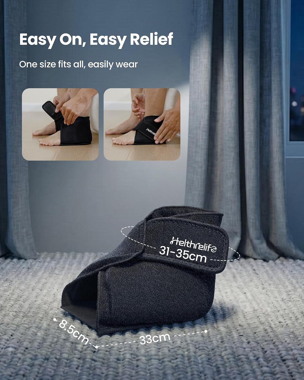 Heel Plantar Fasciitis ice Pack with 2-Layer Cooling Gel for 30-Min Cold Therapy, Ankle Foot Reusable Ice Pack Wrap for Achilles Tendonitis, Sprained Ankles, Swelling, Foot Pain Relief(1, PRO)