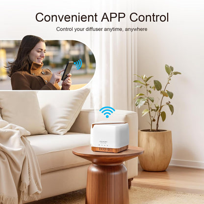 ASAKUKI Essential Oil Diffuser Smart WiFi Humidifier 700 ml | Easy Connect with Alexa and Google Home, Phone App & Voice Control, Customized Schedule Timers and LED Light