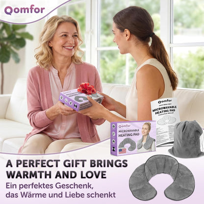 Qomfor - Microwavable Neck Wrap - Maroon Purple, Lavender Scent - Weighted Neck/Shoulder Wrap - Heating Pad - Hot/Cold Muscle Therapy, Stress Relief, Arthritis Pain, Soothing Comfort, Headache
