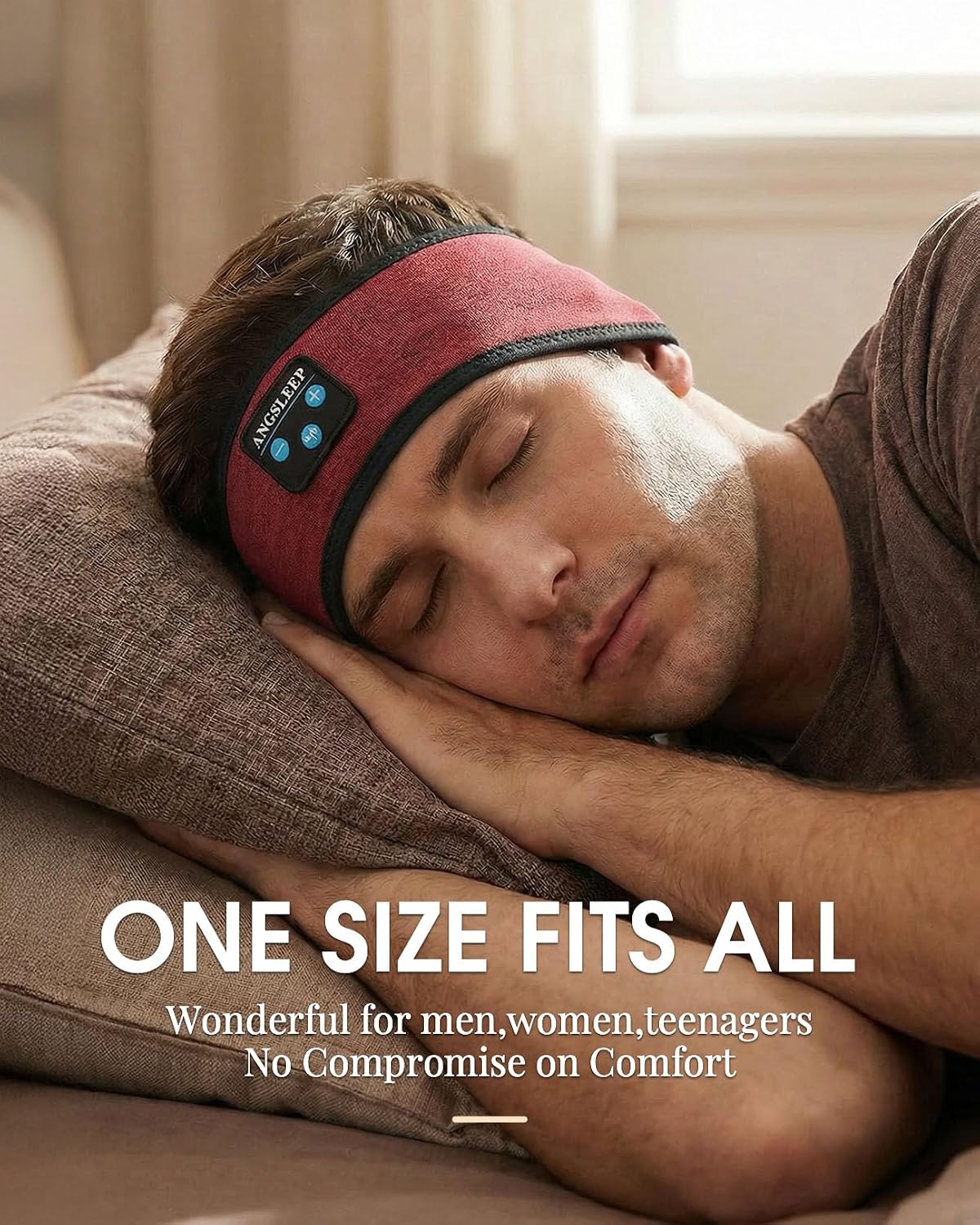Sleep Headphones Bluetooth 5.4 Headband, Wireless Sleep Headphones with Ultra-Thin Stereo Speakers for Side Sleepers, Breathable & Soft Sports Headband for Running Exercise, Yoga, Travel