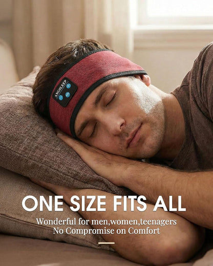 Sleep Headphones Bluetooth 5.4 Headband, Wireless Sleep Headphones with Ultra-Thin Stereo Speakers for Side Sleepers, Breathable & Soft Sports Headband for Running Exercise, Yoga, Travel
