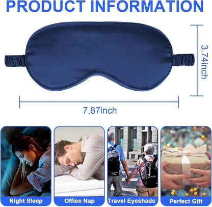 IEKEODI 2 Pack Sleep Masks, Blackout Eye Masks for Sleeping, (Black+Purple) | Silky Soft Comfort, Light Blocking Blindfold Design, Gentle Elastic Fit, Smooth Skin Feel, Travel and Nap Ready