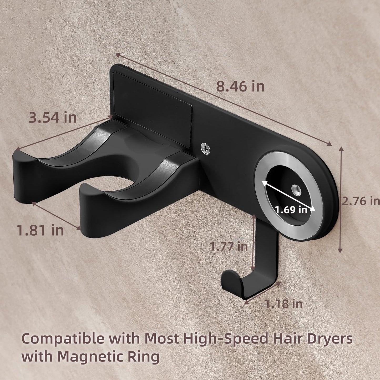 Hot Tools Organizer, Hair Tool Organizer Wall Mount Aluminum Alloy, Space-Saving Curling Iron Holder for Vanity & Bathroom with Stainless Steel Cups White CHOCHOYAH
