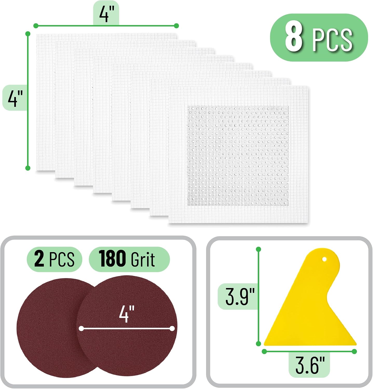 Bates- Drywall Repair Kit, 16 pcs, Aluminum Wall Repair Patch Kit | for Wall Hole Repair, Sanding and Patching