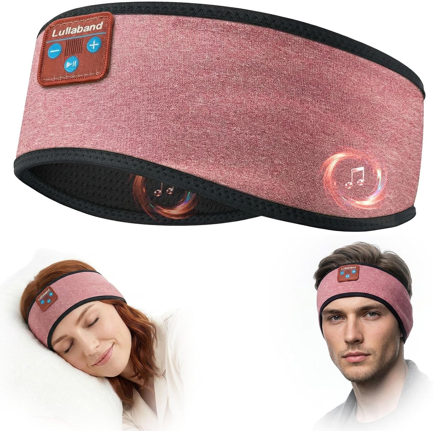 Lullaband Sleep Headphones, Bluetooth Headband Headphones with 12-Hour Battery, Soft Headband for Sleeping, Travel, Exercise, Yoga & Relaxation