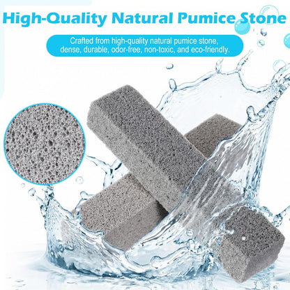 Outus 48 Pack Pumice Stone for Toilet Cleaning with 6 Reusable Handles, Powerful Pumice Cleaning Sticks for Toilets, Tubs, Sinks, Grills and Pool Tiles, Effectively Removes Hard Limescale