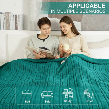 Heated Throw Blanket 50"X60", Soft Sherpa, 4 hrs Auto Shut Off