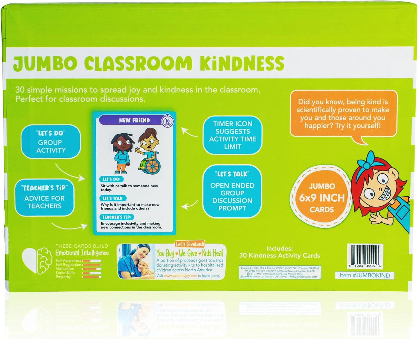 Open The Joy Jumbo Calming Cards, SEL Mindfulness Cards for Kids 3+