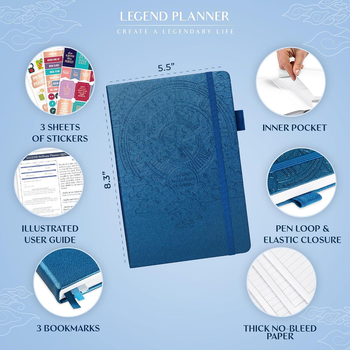 Legend Food Journal, Weight Loss & Meal Tracking Diary 5.8x8.3 Hot Pink