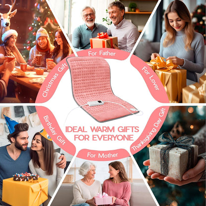 Heating Pad for Period Cramps, Heating Pad for Back/Neck/Shoulder Muscle Pain, 6 Heating&4 Timer Setting, Auto Shut Off, Dry/Moist Heat & Machine Washable, Gray Birthday Christmas Gifts for Women Mom