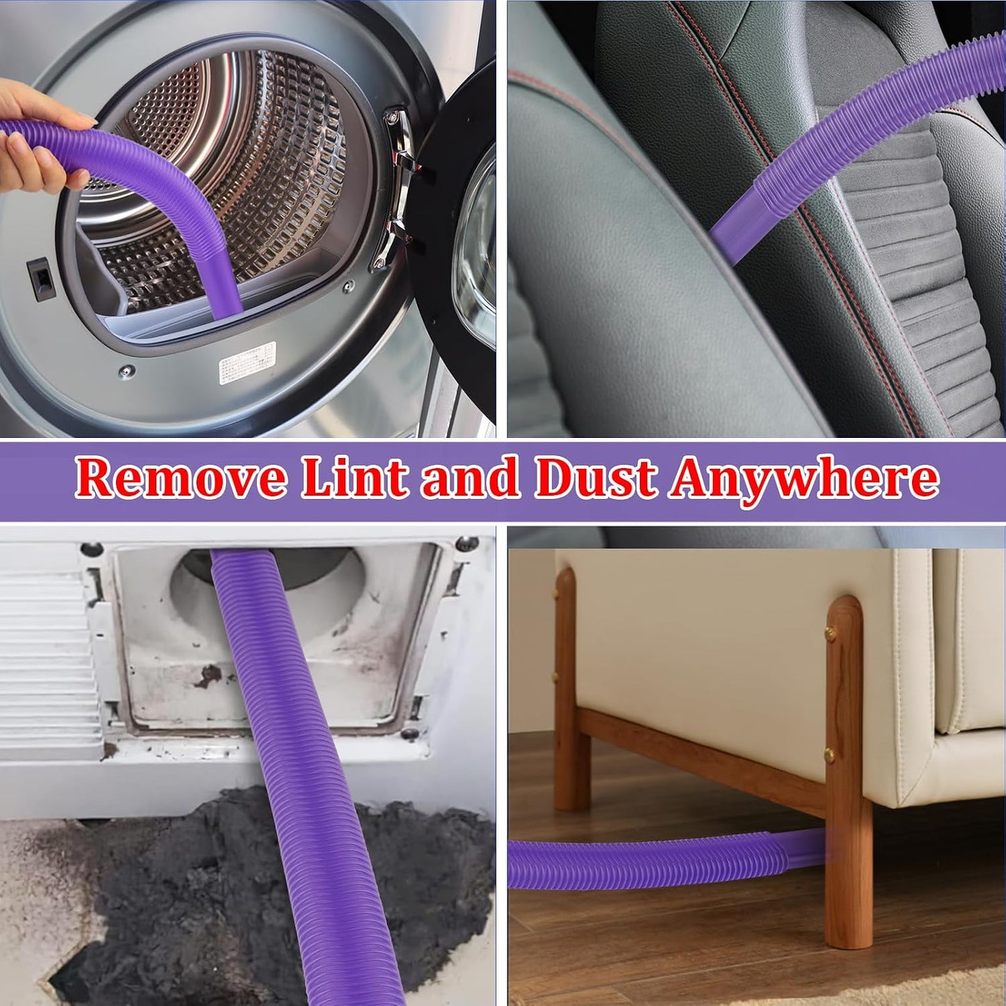 Dryer Vent Lint Vacuum Atttachments and Crevice Tool for Dyson | Gen 5 V15 V15s V12 V11 V10 V9 V8 V7 Detect Outsize Slim Absolute Cyclone Vacuum Dryer Lint Flexible Remove Tool Cleaner Kit