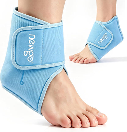 NEWGO Ankle Ice Pack Wrap for Plantar Fasciitis, Swelling & Sprain Relief | Reusable Heel Pain Relief, Stay Cold Longer, Flexible Gel, Leakproof, Easy to Wear, Achilles Tendonitis, Injury Recovery