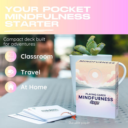 Lingo Mindfulness Playing Cards | Daily Mindfulness Prompts & Meditation Card Deck for Adults | Self-Care Gift for Stress Relief, Calm & Mental Wellness | Mindful Living Conversation Starter