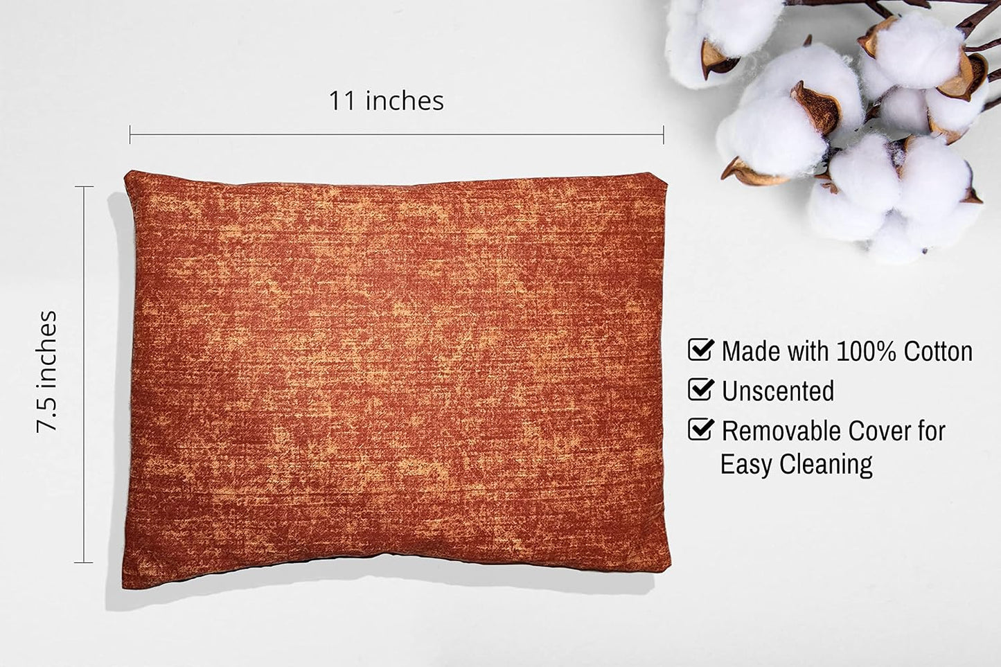 Microwavable Corn Filled Heating Pad and Cold Pack/Washable 100% Cotton Cover (Cross Hatch - Mint, 7.5in W x 11in L)