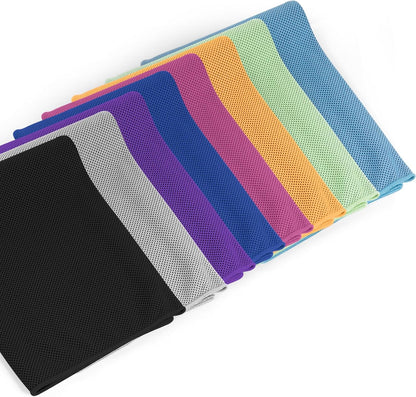 4 Pack Cooling Towels Wrap for Neck Face,Ice Cold Towel Rags Quick Dry for Gym Fitness Yoga Tennis Cycling Running Hiking Workout Sweat(Multicolor-02)