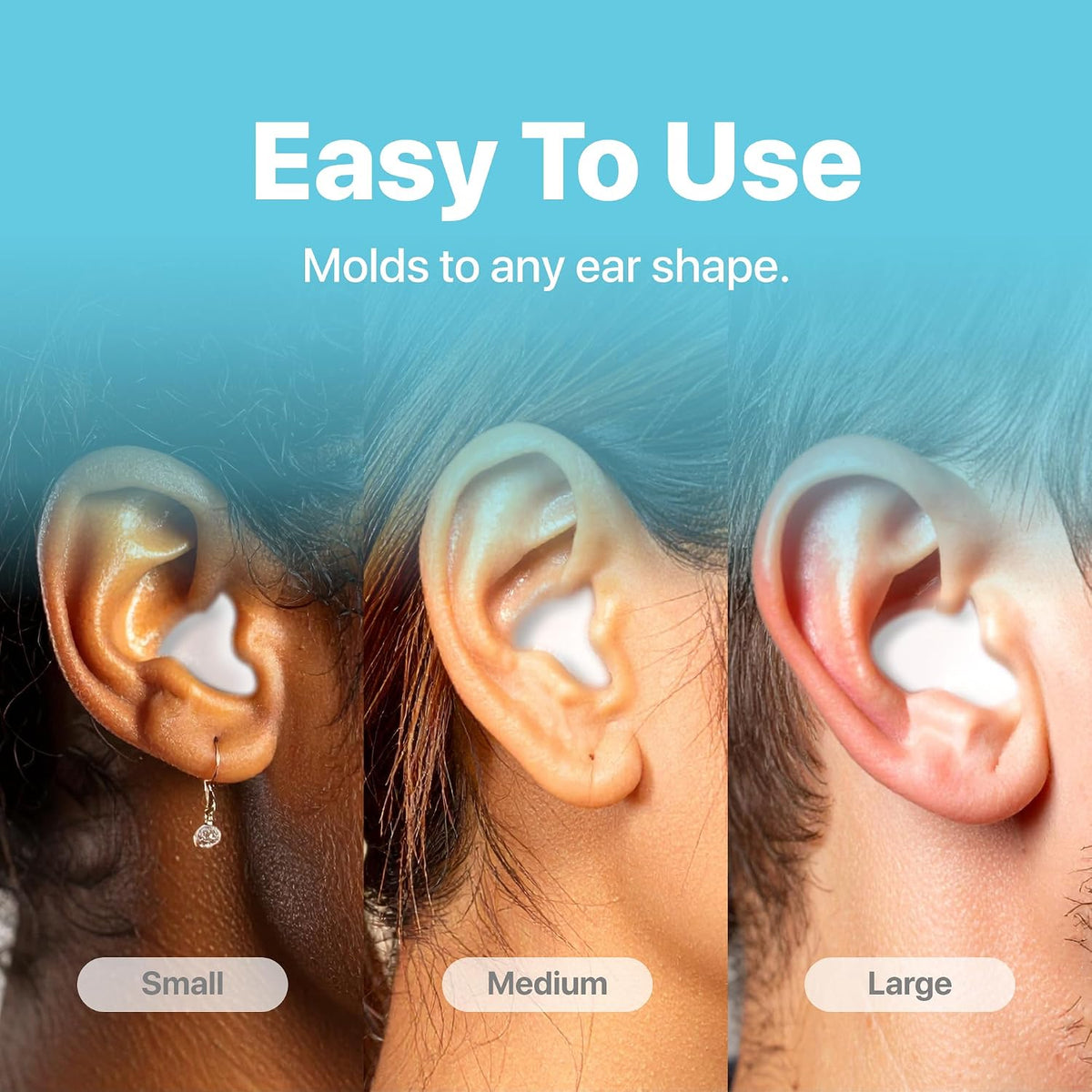 Whisper Ear Plugs (42 pcs) | Soft Silicone | Reusable Silicone Ear Plugs for Swimming, Sleep, Travel, Noise & Snoring | Moldable Comfort Fit Wax Earplugs for Sleep | Waterproof Swim Ear Plugs Adults