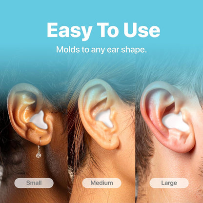 Whisper Ear Plugs (42 pcs) | Soft Silicone | Reusable Silicone Ear Plugs for Swimming, Sleep, Travel, Noise & Snoring | Moldable Comfort Fit Wax Earplugs for Sleep | Waterproof Swim Ear Plugs Adults