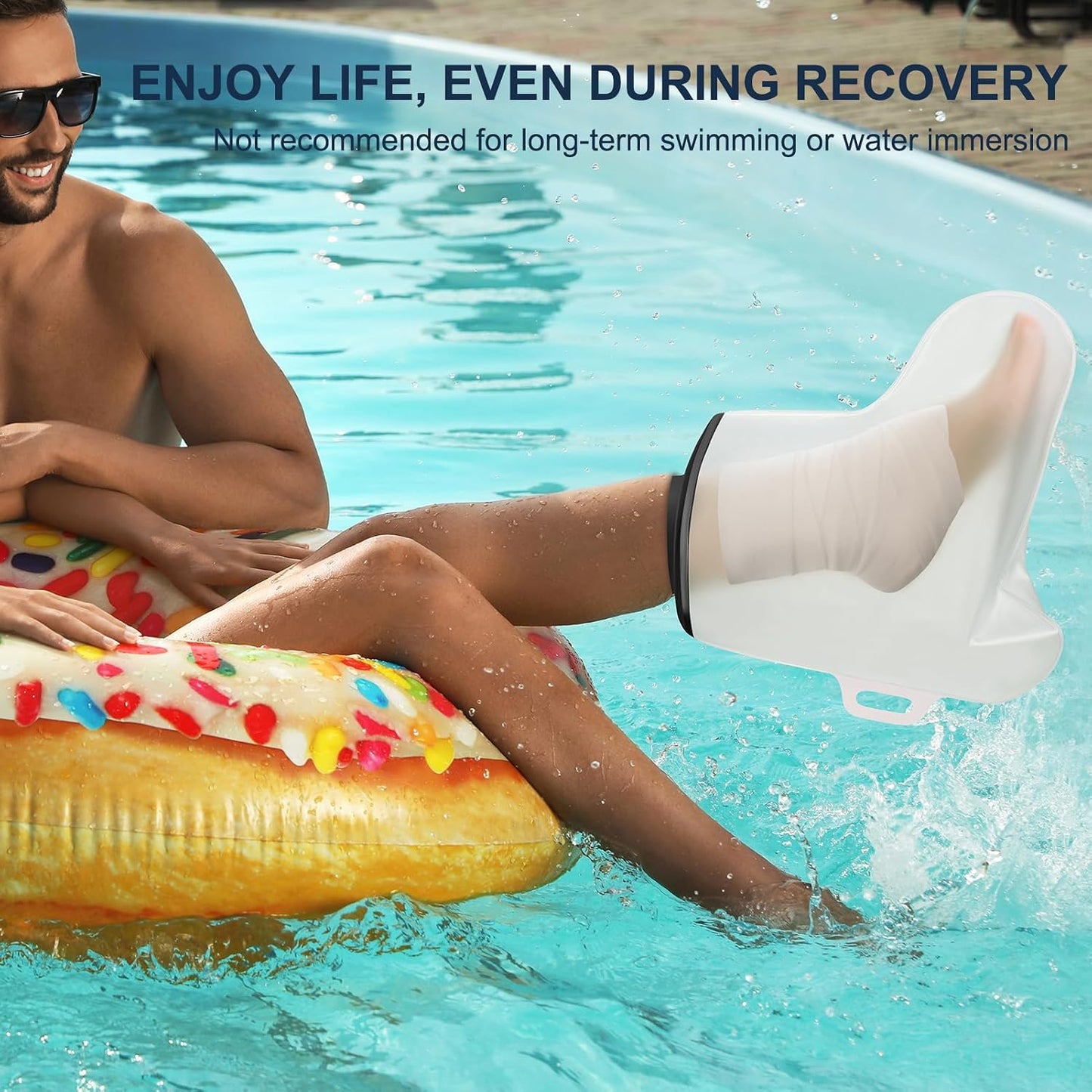 Adult Waterproof Foot Cast Cover, Reusable Watertight Ankle Cast Protector | Durable & Watertight Shower Boot, Reusable Shower Bag for Leg, Soft Comfortable Shower Bag for Post-Surgery Foot Ankle Injury