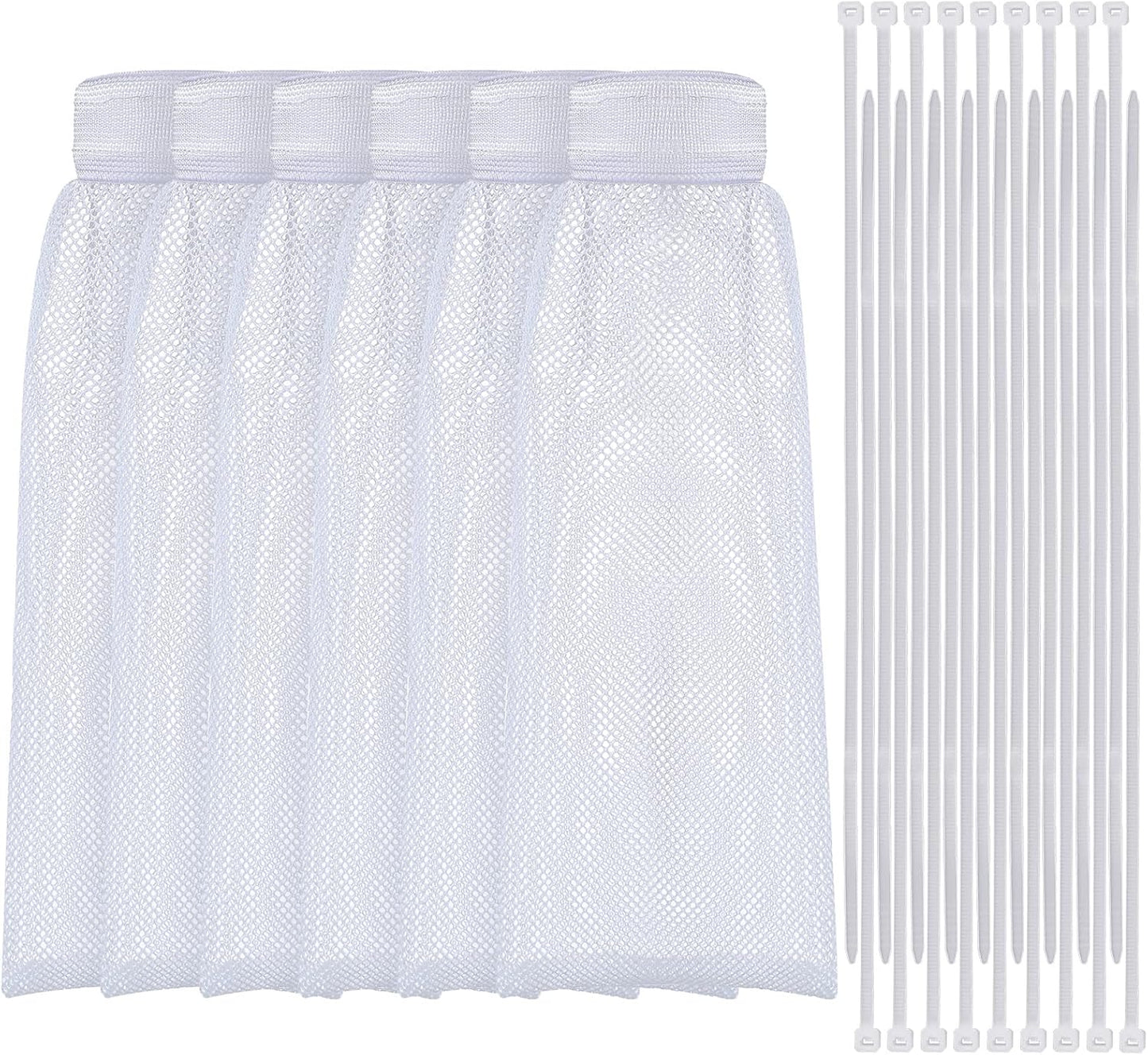 Shappy 24 Pack Washing Machine Lint Traps with Cable Ties (White) | Nylon Mesh Lint Traps, Hair & Pet Hair Filter, Easy Drain Hose Installation with Cable Ties, Fits Most Washing Machines