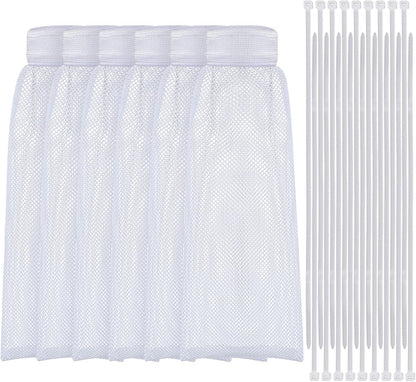 Shappy 24 Pack Washing Machine Lint Traps with Cable Ties (White) | Nylon Mesh Lint Traps, Hair & Pet Hair Filter, Easy Drain Hose Installation with Cable Ties, Fits Most Washing Machines