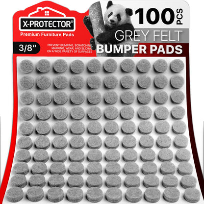 Cabinet Door Bumpers X-Protector 100 PCS – Small Felt Pads 3/8” (Brown) | Ideal Felt Bumpers – Self-Adhesive Thick Felt Dots – Bumper Pads to Protect Glass & Other Surfaces!