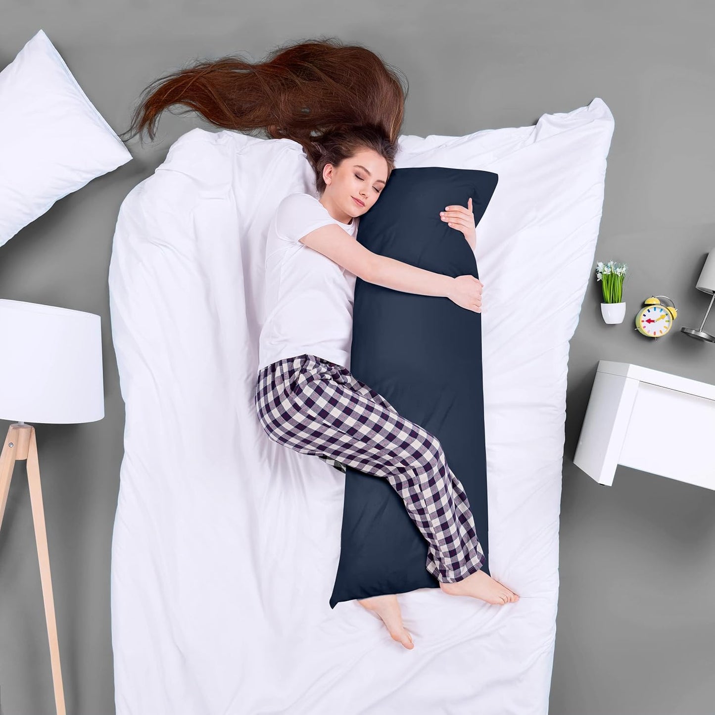 Utopia Bedding Full Body Pillow for Side Sleeper, White Long Pillow for Bed | Large Body pillows for Adults, Plush Support, Pregnancy Pillow Insert for sleeping, helps maintain body contour, 20x54 inches