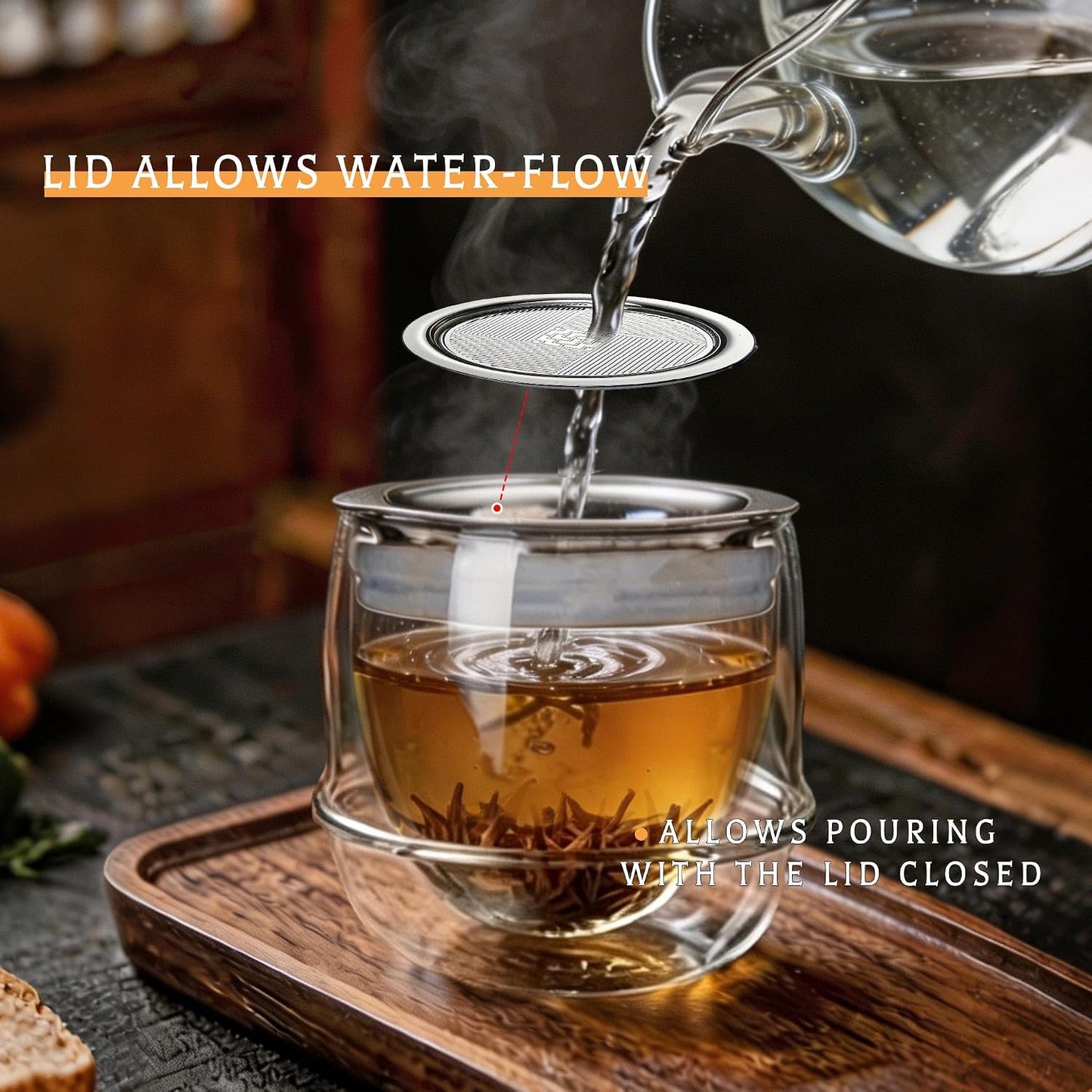 Double-Layer Insulation Glass Teapot with Infuser | Tea Infuser Bottle for Loose Leaf Tea, Portable Tea Maker,Travel Tea Mug, Hot Tea Tumbler, Office & Home & camping