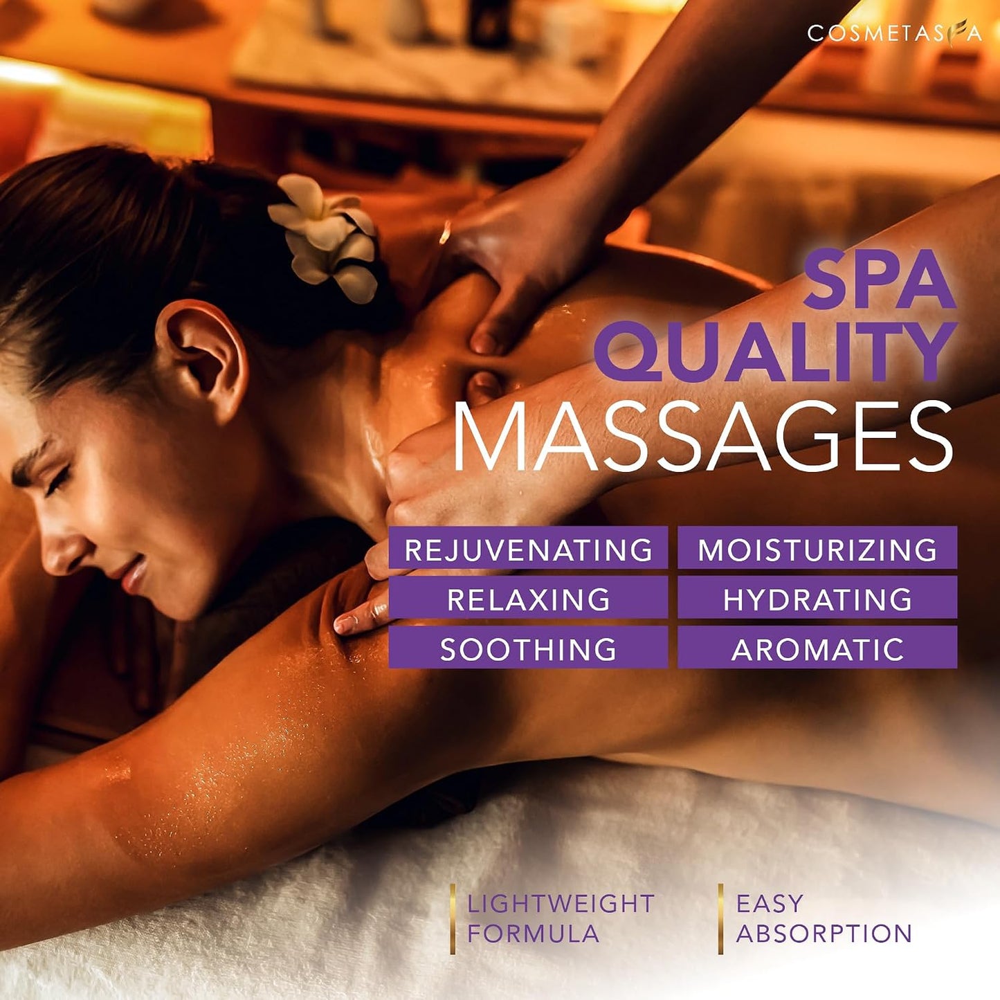 Cosmetasa Massage Oil for Sore Muscle Massage Therapy with Roller - All Natural, Cruelty-Free Massage Oils for Muscle Relaxing & Joint Comfort - Arnica Extract with Lavender & Chamomile Oil (8.8 oz)