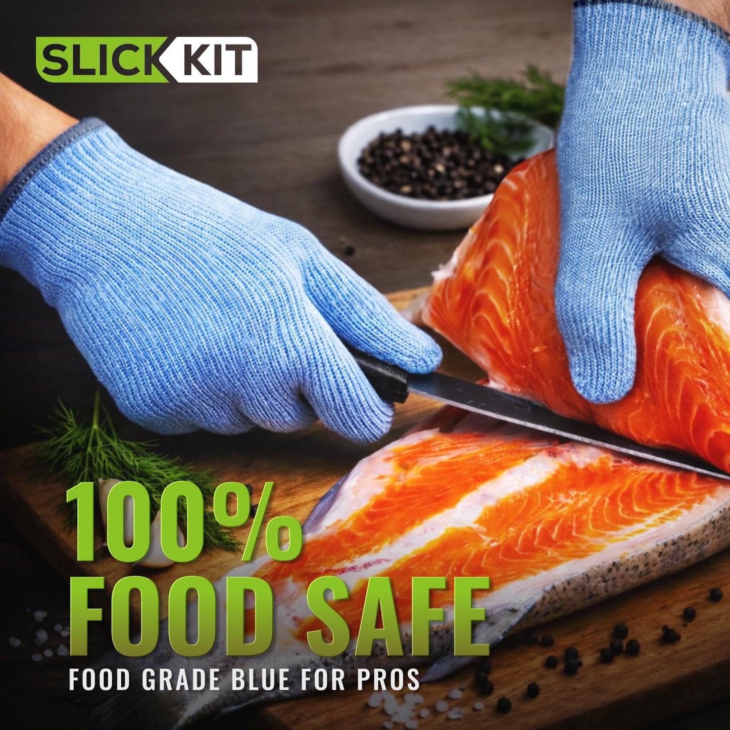 Superior ANSI A6 Cut Resistant Gloves, 100% Food Safe‘BLUE’,Large | Cutting Glove for Chefs & Butchers, Mandoline Oyster Shucking Gloves, Cut Proof Gloves with Premium Comfort & Dexterity