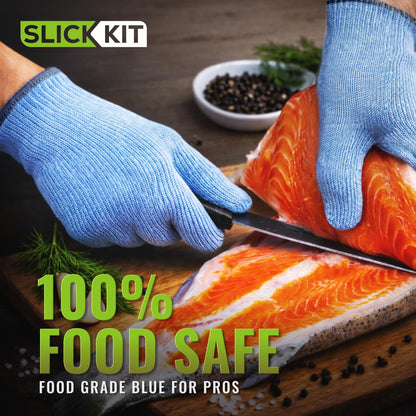 Superior ANSI A6 Cut Resistant Gloves, 100% Food Safe‘BLUE’,Large | Cutting Glove for Chefs & Butchers, Mandoline Oyster Shucking Gloves, Cut Proof Gloves with Premium Comfort & Dexterity