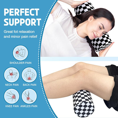 Neck Roll Pillow for Sleeping,Ergonomic Cylinder Tube Pillows for Cervical Spine and Neck Support,Versatile Roll Pillow for Bed,Office,and Travel,Memory Foam Bolster with Washable Cover