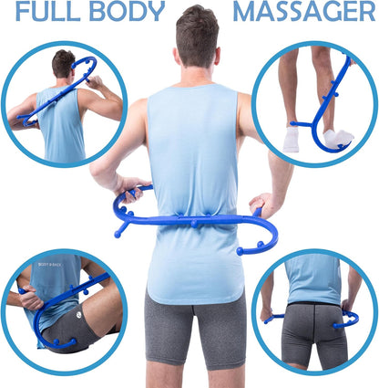 Body Back Buddy Classic Back Massager & Neck Massager for Pain Relief, Blue | USA Made Dual Massage Hooks For Back, Shoulder, And Neck, Muscle Knot Remover For Trigger Point Therapy And Full Body Relief